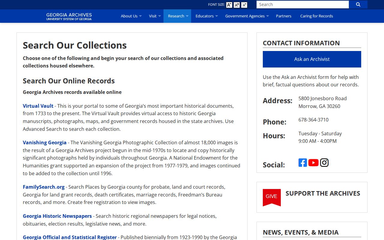 Georgia Archives research resources for older Wilcox County public records